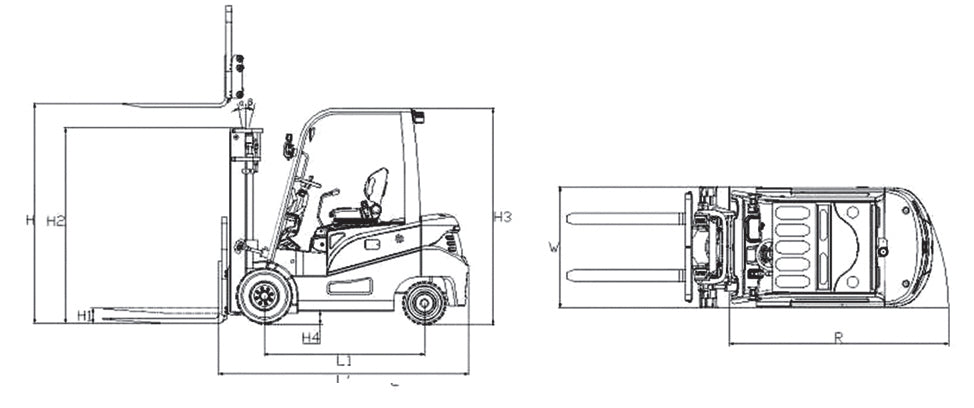 Elektrinis Šakinis Krautuvas TWF35E 4.2T